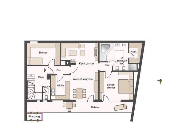 Grundriss, Gebäude 2, Obergeschoss