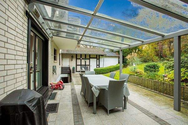 Die überdachte Terrasse