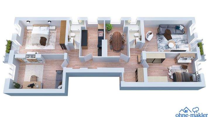 Grundriss 3D + Visualisierung