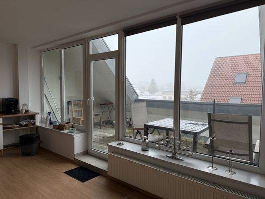 Fensterfront offener Wohn- Essbereich