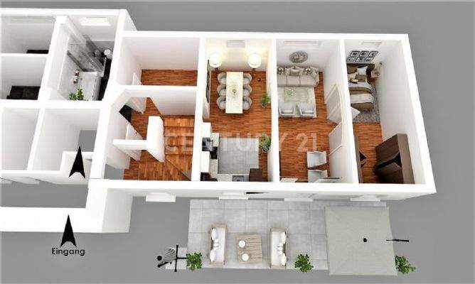 3D Grundriss der Wohnung 