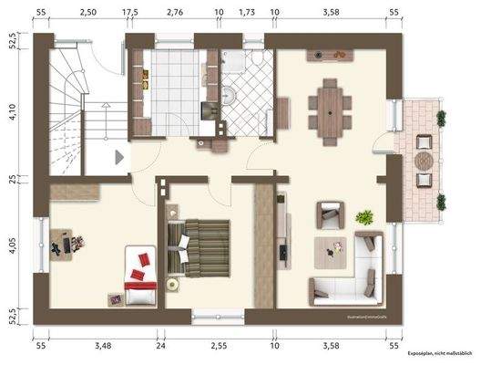 Haus A: Wohngrundrisse sind je Etage gleich