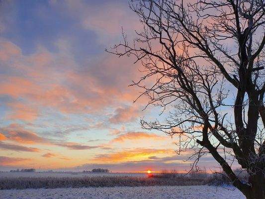 Sonnenuntergang auf dem Land