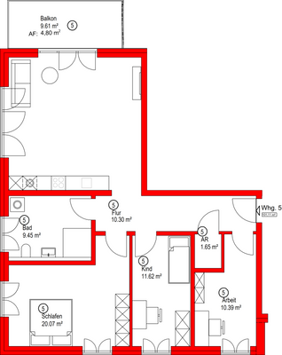 Grundriss - Wohnung Nr. 5