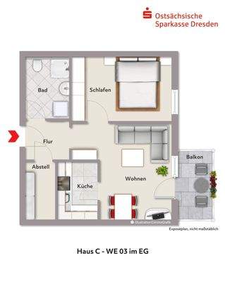 Grundriss WE C03 im EG