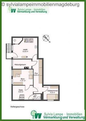 Kellergrundriss laut Bauzeichnung