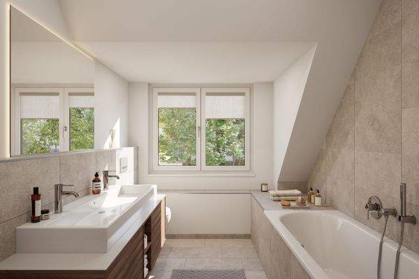 Zeitlos-elegantes Baddesign (Visualisierung)