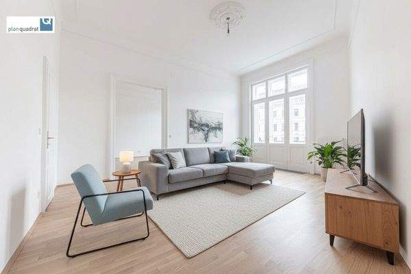 Zimmer 1 (gem. Grundriss-Skizze) - Möblage ist KI-generiert und nicht Teil des Mietgegenstandes