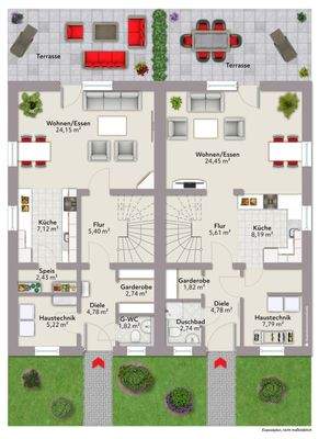 Grundrissplan Erdgeschoss