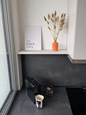 Ansicht Espressomaschine in der Einbauküche