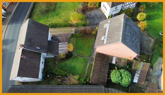 Blick von oben auf das Grundstück