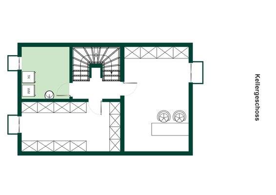 Grundriss Kellergeschoss.