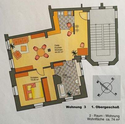Grundriss Wohnung - 1.OG