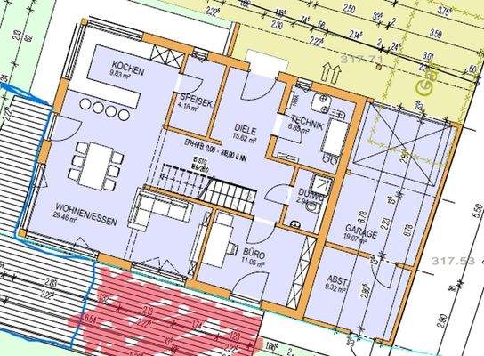 Grundriss EG mit Garage