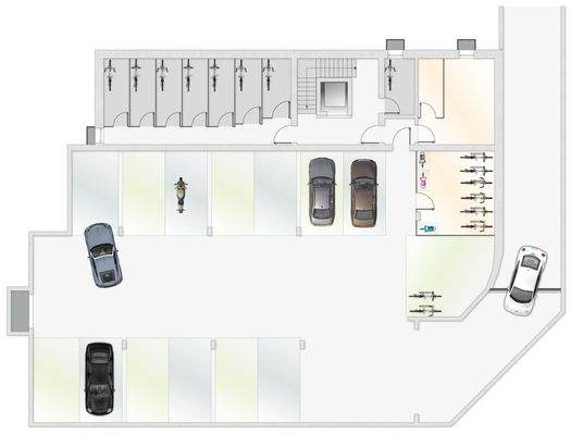 Grundriss Tiefgarage