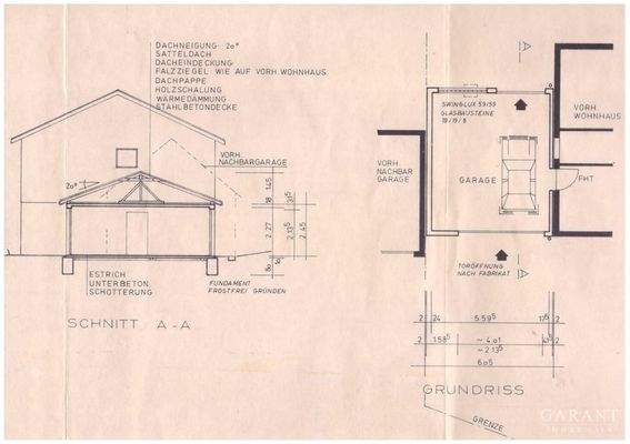Grundriss Doppelgarage