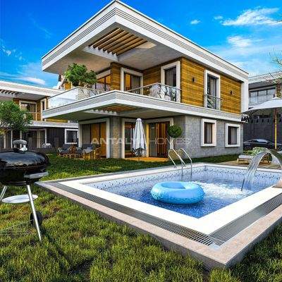 Sea View Houses with Private Pool in Alanya Tepe