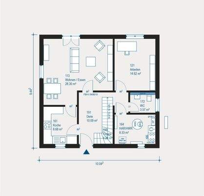 Modernes Familienhaus Grundriss