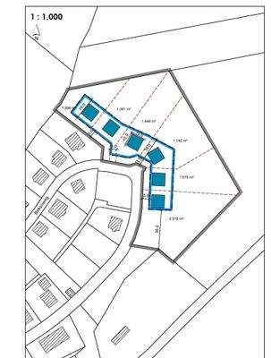 Lageplan Baufeld und Parzellen