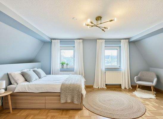 Einrichtungsbeispiel Schlafzimmer DG