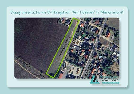 Baugrundstücke im B-Plangebiet "Am Feldrain" in Milmersdorf