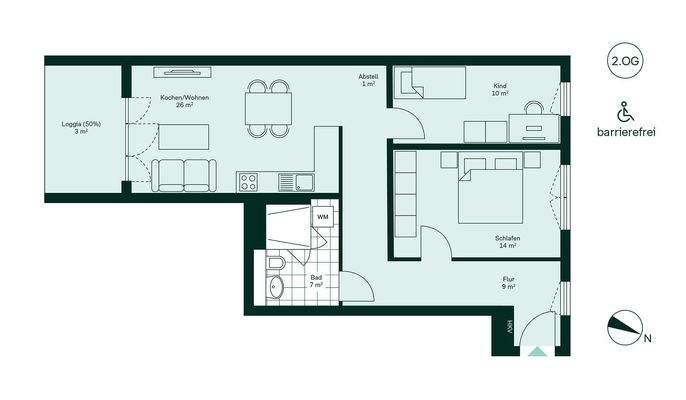Barrierefreier und komfortabler Grundriss