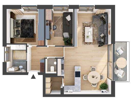 3-D Grundriss möbliert