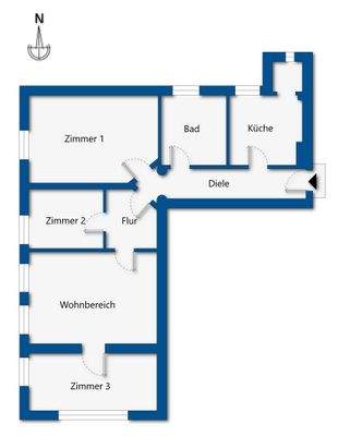 Grundrissskizze Obergeschoss Rechts 