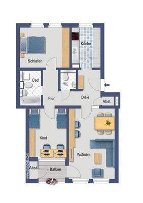 WE 52 Grundriss colouriert