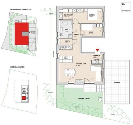 TOP 1 Grundriss Variante 3 Zimmer