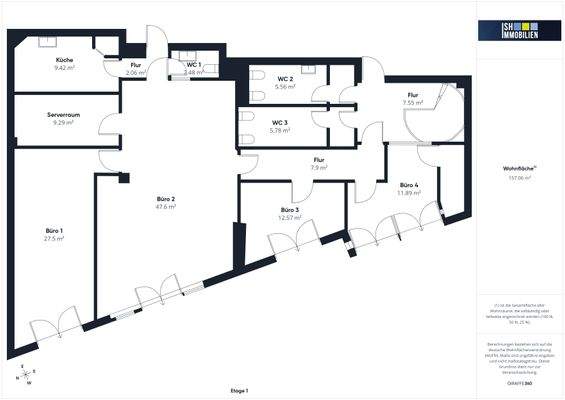Grundriss Bürofläche im OG