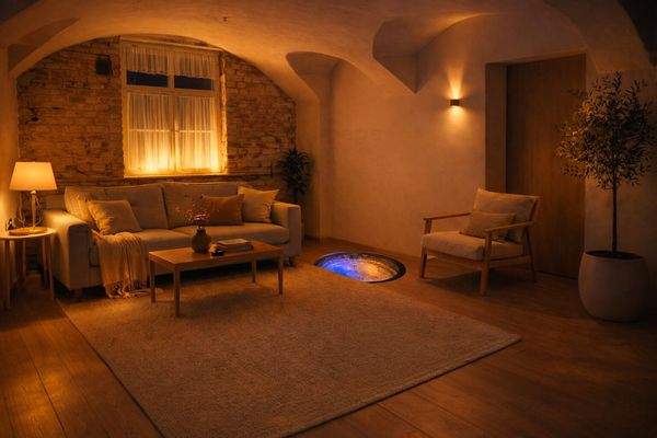 Wohnzimmer Dunkel (KI-Generiert)