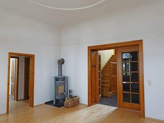 Esszimmer mit Kaminofen