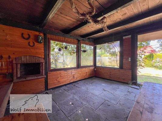 Gartenhaus mit Kamin