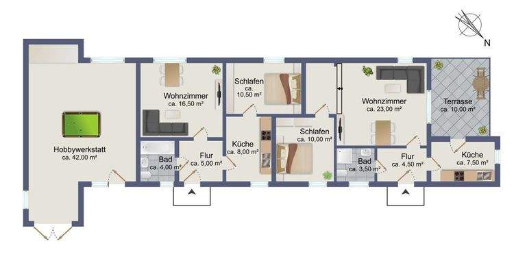 Grundriss-Skizze Nebengebäude