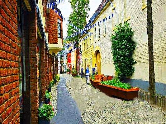 Beginn der City nahe der TG