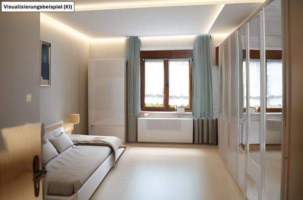 OG Schlafzimmer als Einrichtungsbeispiel (von KI erstellt)