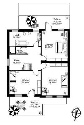 1. Obergeschoss Villa