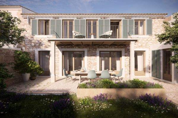 Neubauprojekt eines traditionellem Dorfhauses in Sineu mit Pool und großem Garten