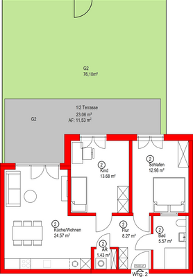 Grundriss - Wohnung Nr. 2