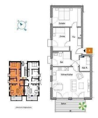 Grundriss Wohnung 4 – Brookgang 46 