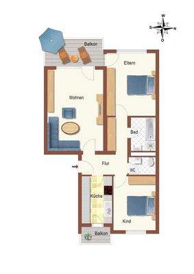 Grundrissplan-technisch bearbeitet