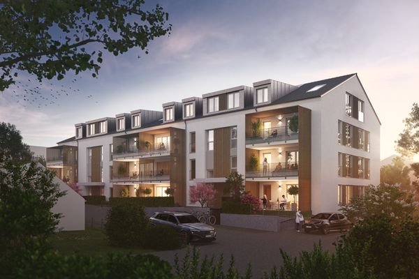 Visualisierung der Straßenansicht in Abendstimmung