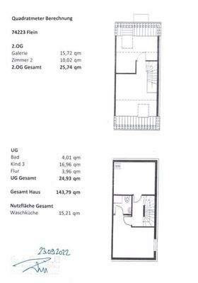 Wohnfläche DG und UG