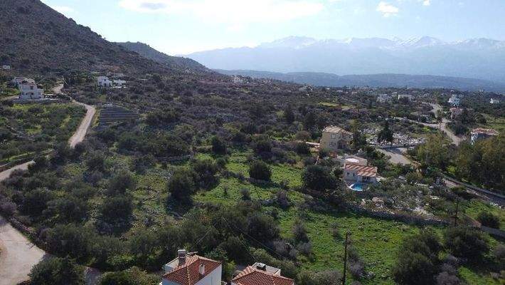 Kreta, Kokkino Chorio: Sofort bebaubares Grundstück mit Meerblick zu verkaufen