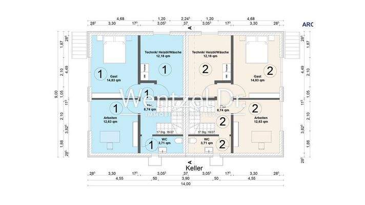 Grundriss, Kellergeschoss