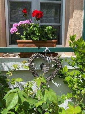 Fenster Bauernhaus Geranien