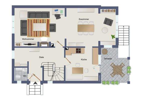 Grundrissskizze Erdgeschoss