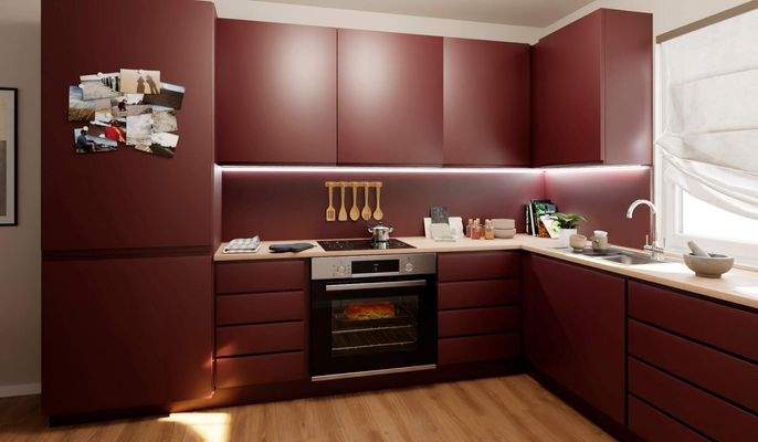 Offene Wohnküche mit kurzen Wegen und viel Platz für gemeinsames Kochen