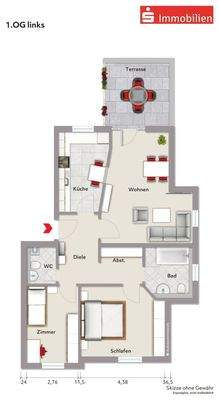 Grundriss Nr. 8  1. OG Links